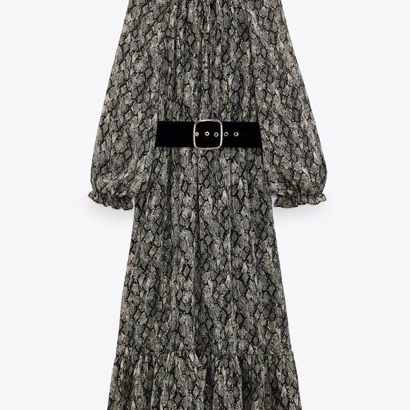 NWT ZARA ANIMAL PRINT MIDI DRESS size S - Picture 3 of 11